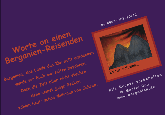 Worte an einen Berganien-Reisenden (Gedicht); Klicken Sie hier für nächsten Comic-Teil!